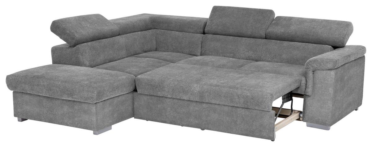Sedacia súprava MILLA sivá ľavý roh - sivá, Basics, drevo/textil (217/252cm)