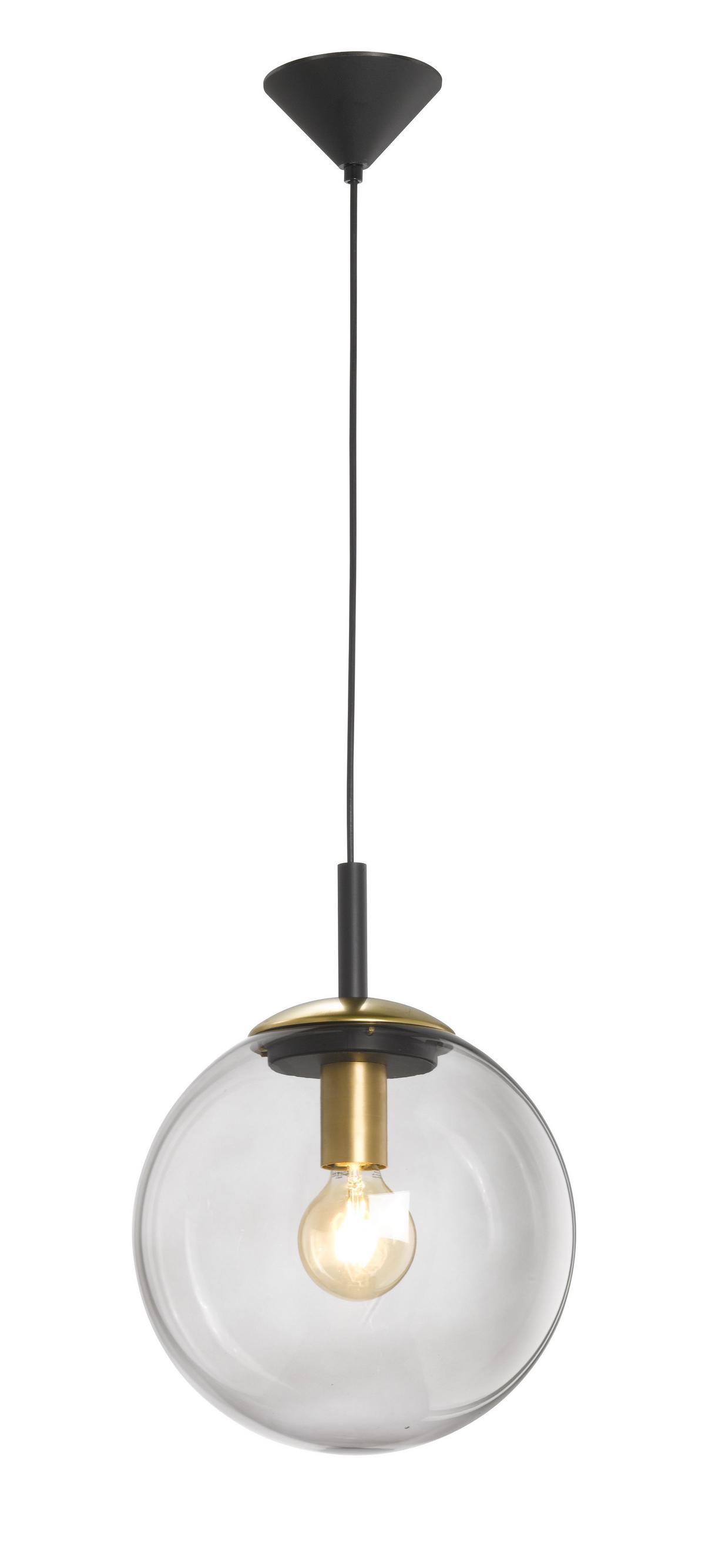 Hängeleuchte 60432 Dini - Klar/Messingfarben, Design, Glas/Metall (30/140cm) - Fischer & Honsel