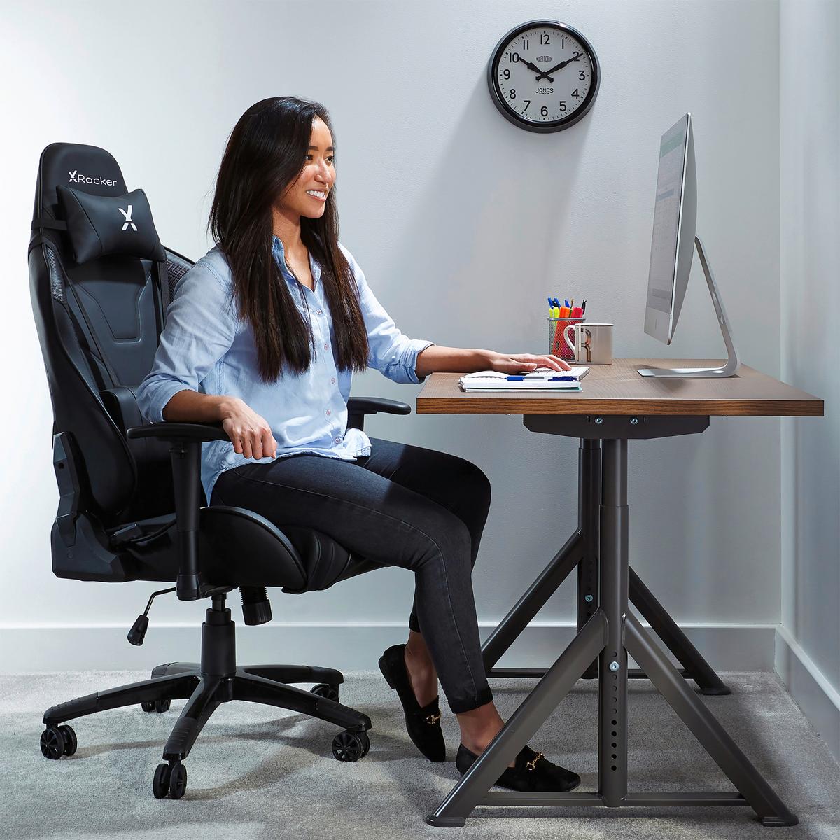 Gamingstuhl Agility Esports - Schwarz, MODERN, Kunststoff/Textil (59,9/122/66cm) - X Rocker