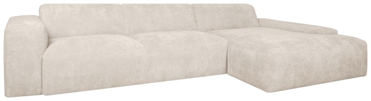 Ecksofa Hannah Creme 343x170 Cm - Creme/Schwarz, Design, Textil (343/170cm) - MID.YOU