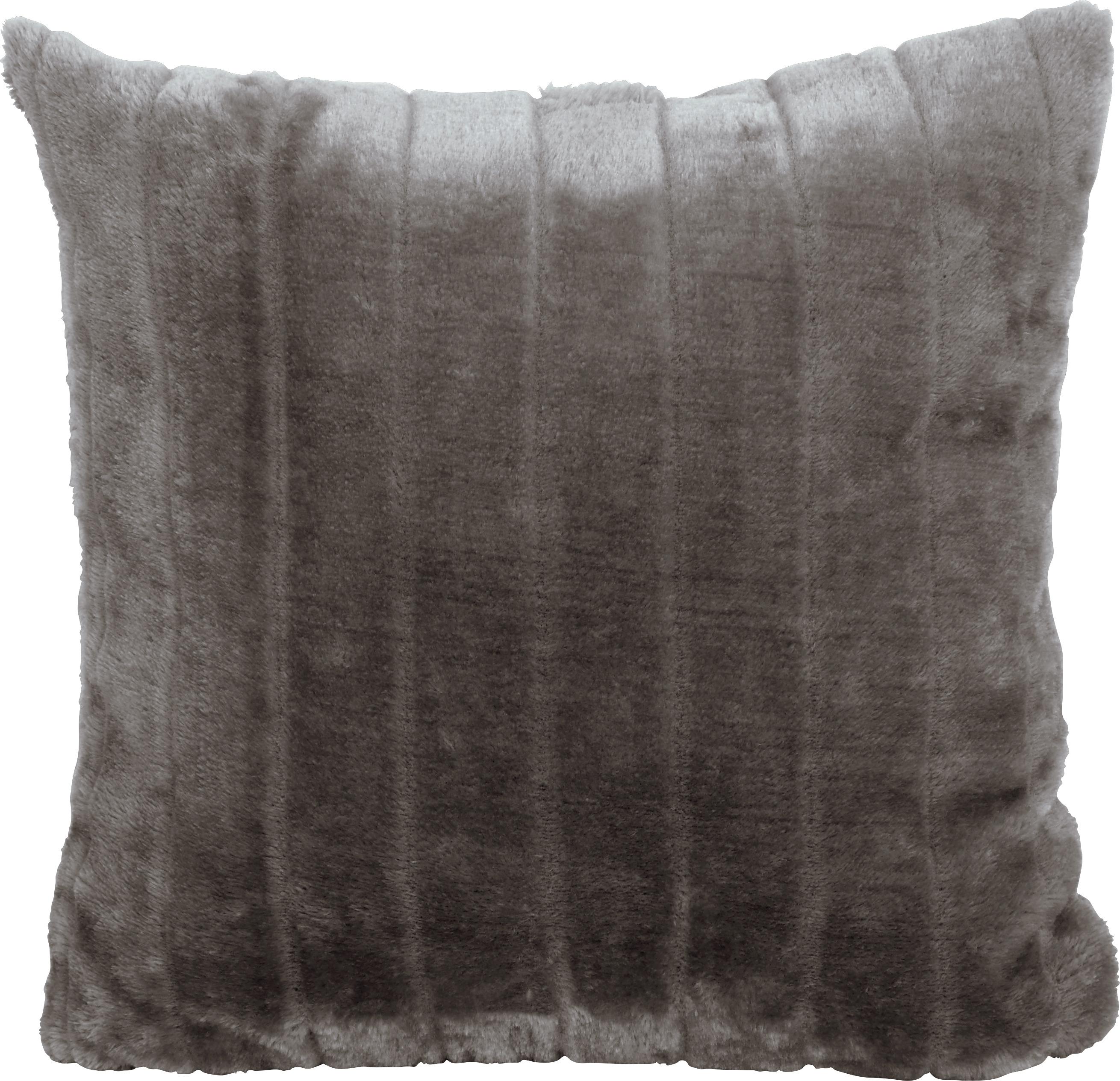 Zierkissen Emma 45x45 cm Silberfarben mit Zipp - Silberfarben, KONVENTIONELL, Textil (45/45cm) - Ondega