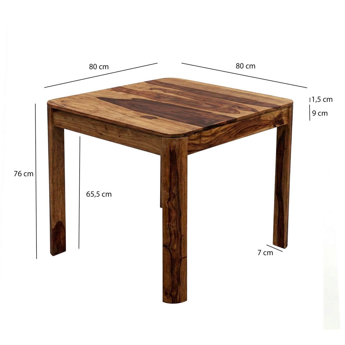 ESSTISCH Sheeshamfarben L: 80cm - Sheeshamfarben, Design, Holz (80/76/80cm) - Livetastic