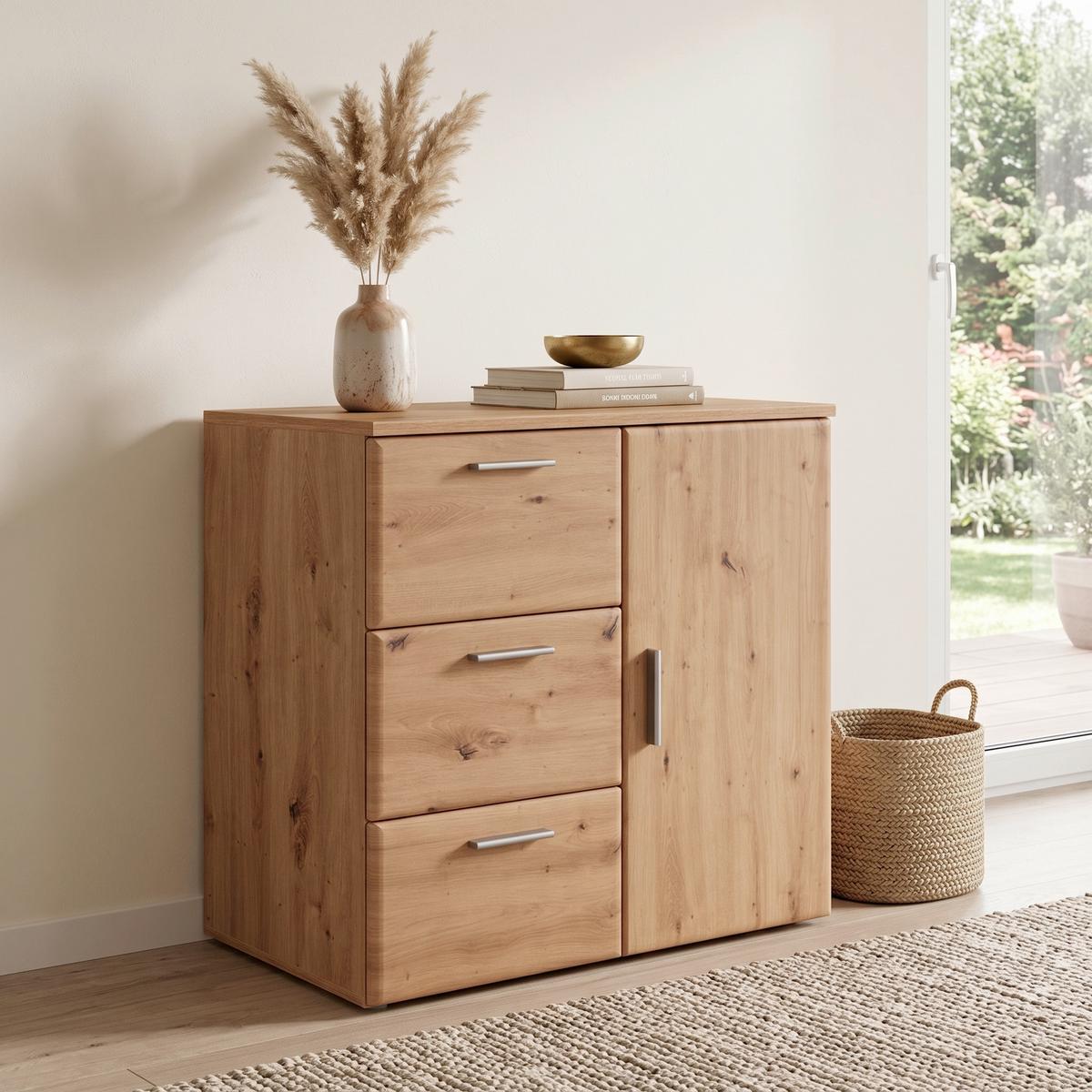 Kommode B 100cm Lissi New, Artisan Eiche Dekor - Eichefarben, MODERN, Holzwerkstoff (100/90/42cm)