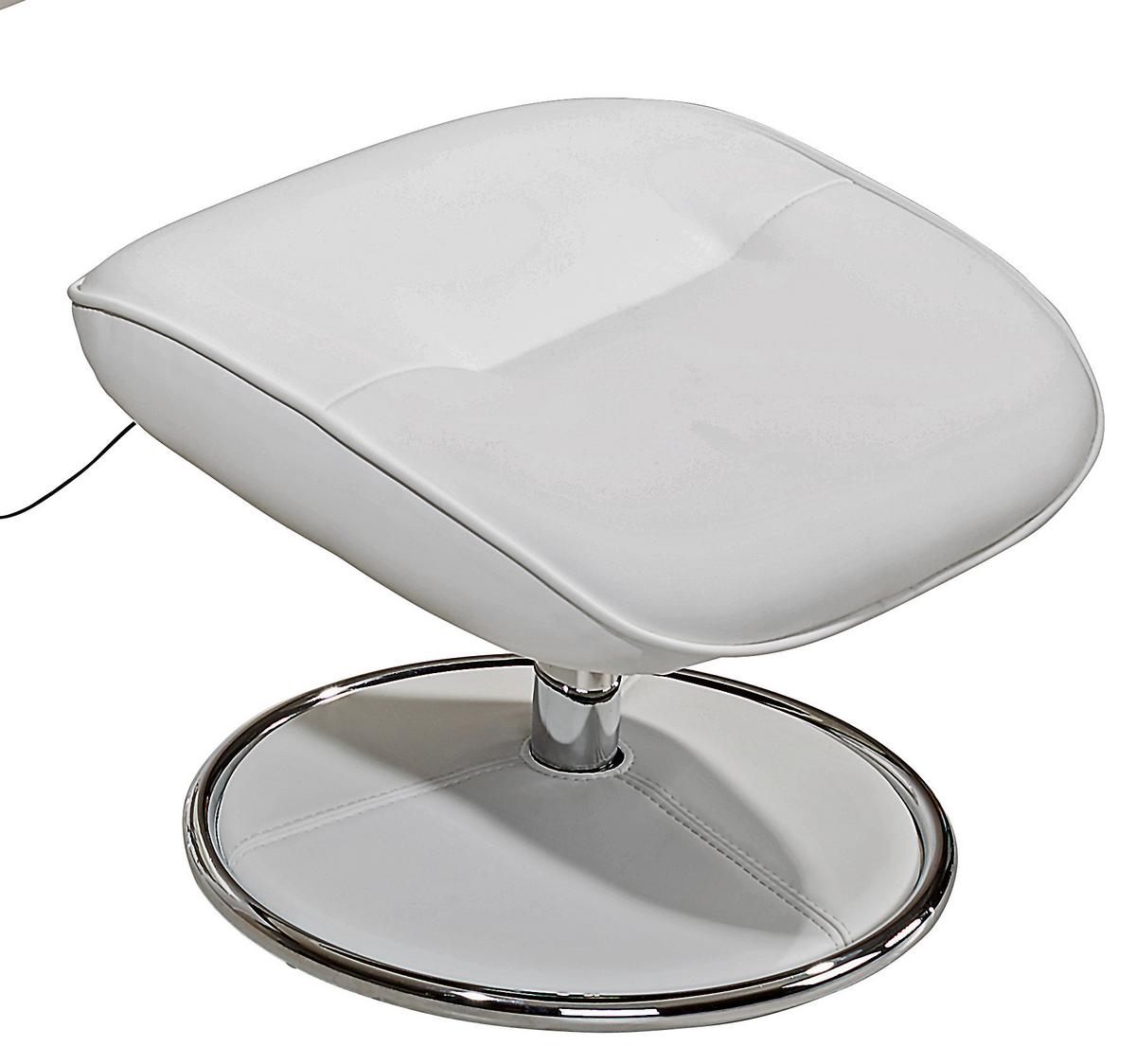 Fernsehsessel mit Massagefunkt. Paloma Lederlook Weiß - Chromfarben/Weiß, MODERN, Textil/Metall (77cm) - Luca Bessoni