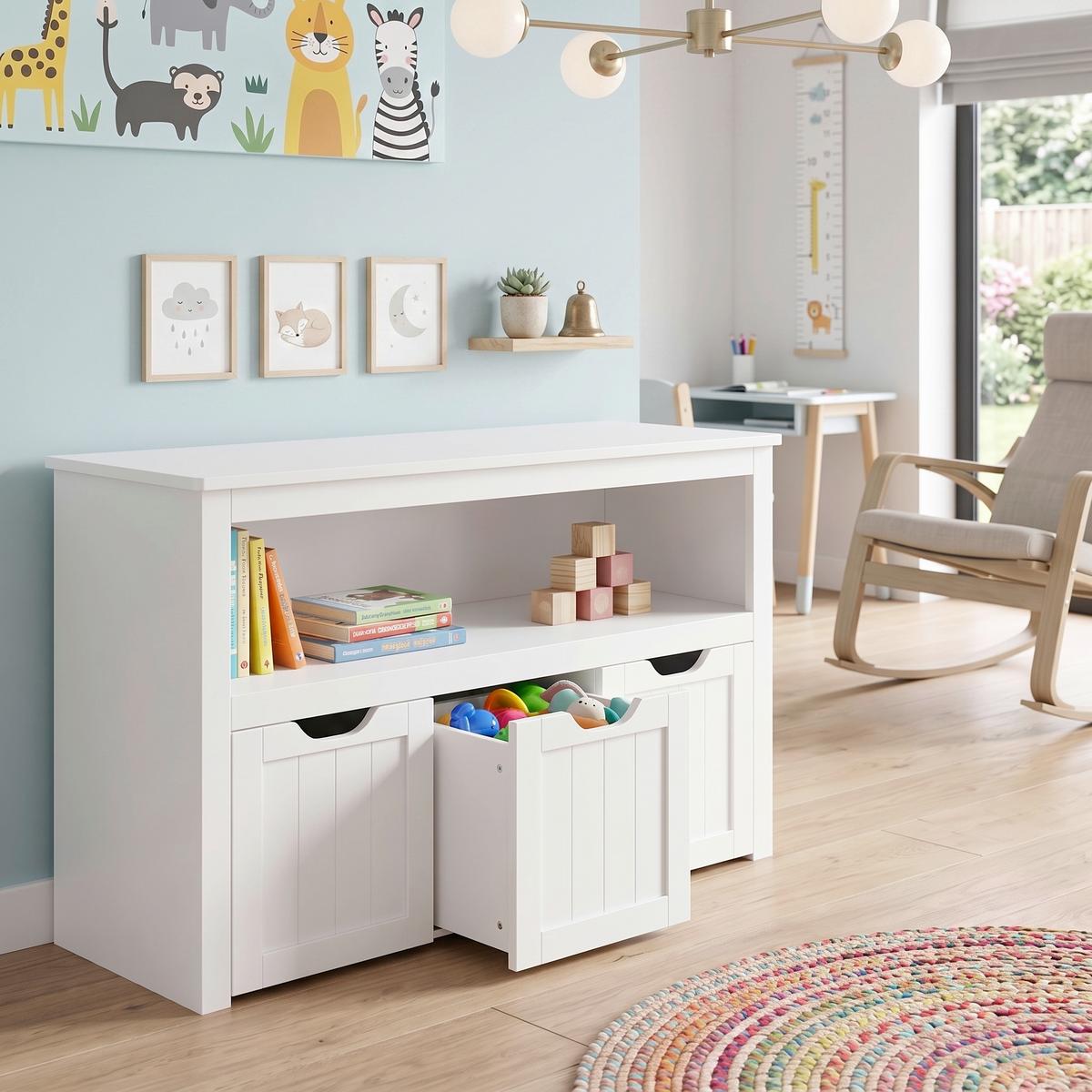 KINDERREGAL Weiß B: 102 cm - Weiß, Trend, Holzwerkstoff (102/60/30cm) - MID.YOU