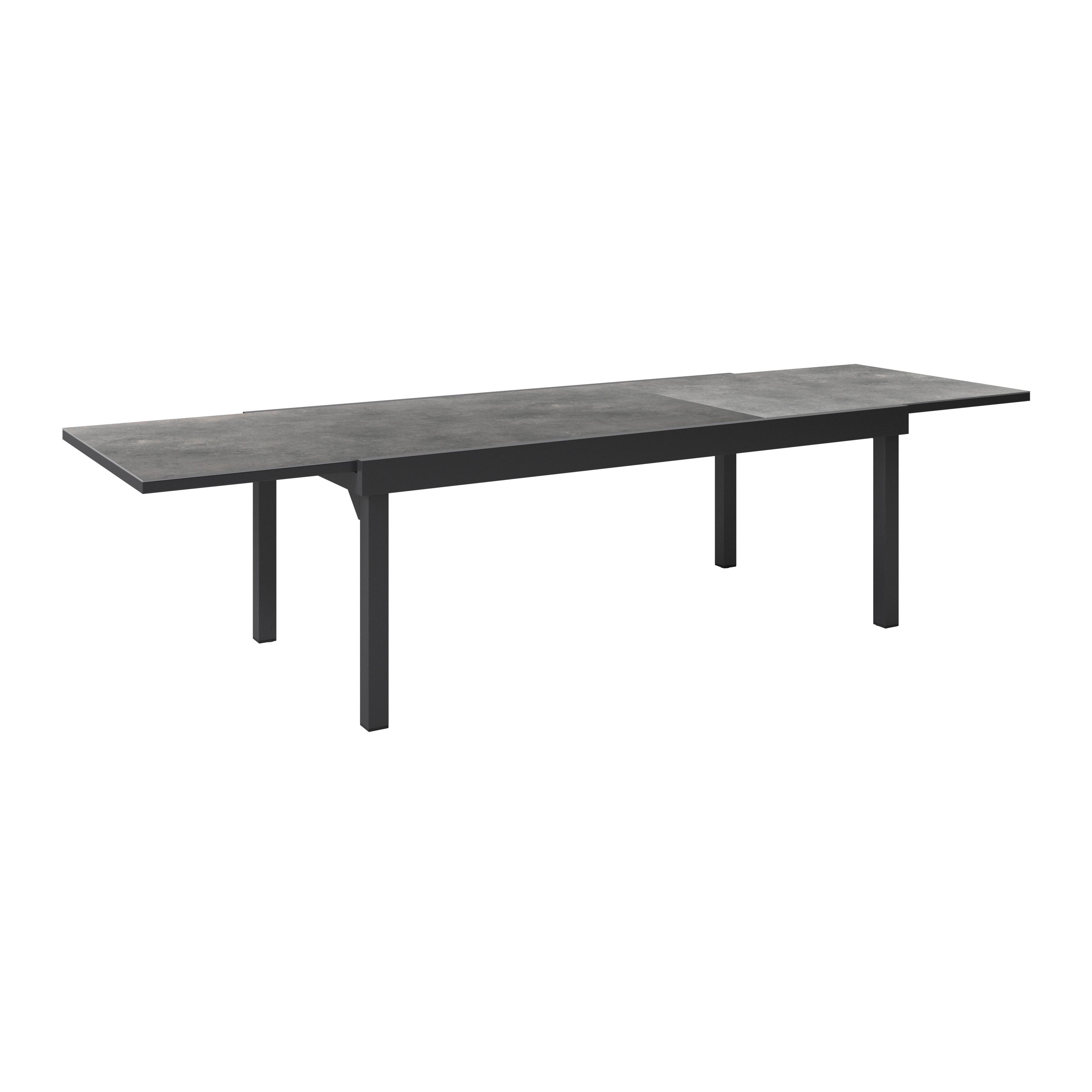Gartentisch ausziehbar Toledo Metall L 200-320 cm - Grau, MODERN, Metall (200-320/75/100cm) - Beldano