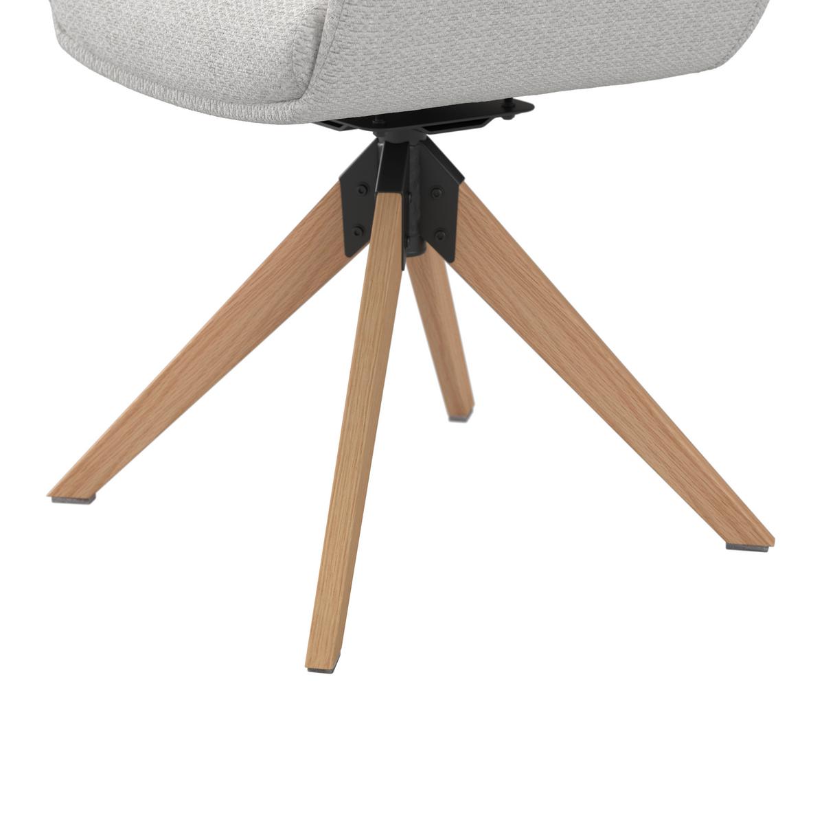 Stolička s podrúčkami MAILO - prírodná farba/svetlosivá, Modern, kov/drevo (56/92/62cm) - Bessagi Home