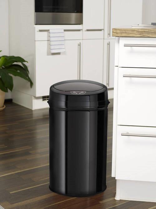 Odpadkový koš IR SENSOR - INOX BLACK - 30L - čierna, Trend, kov/plast (31/31/61,5cm) - Echtwerk