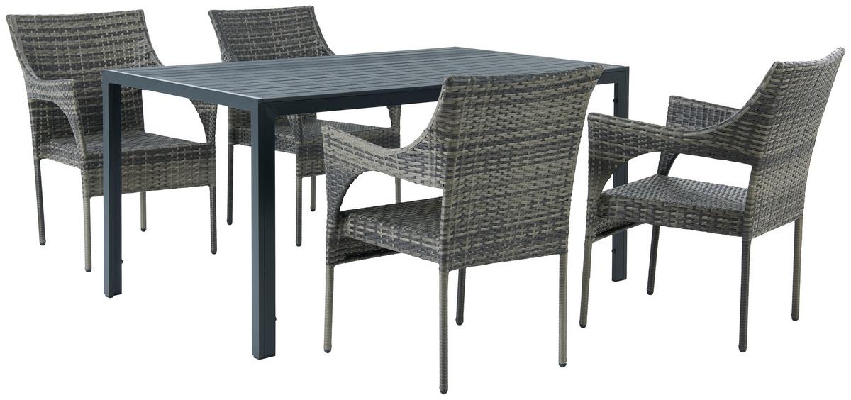 Gartensessel Stapelbar Pia Stall / Kunststoff - Grau, MODERN, Kunststoff/Metall (58/85/65cm) - Beldano