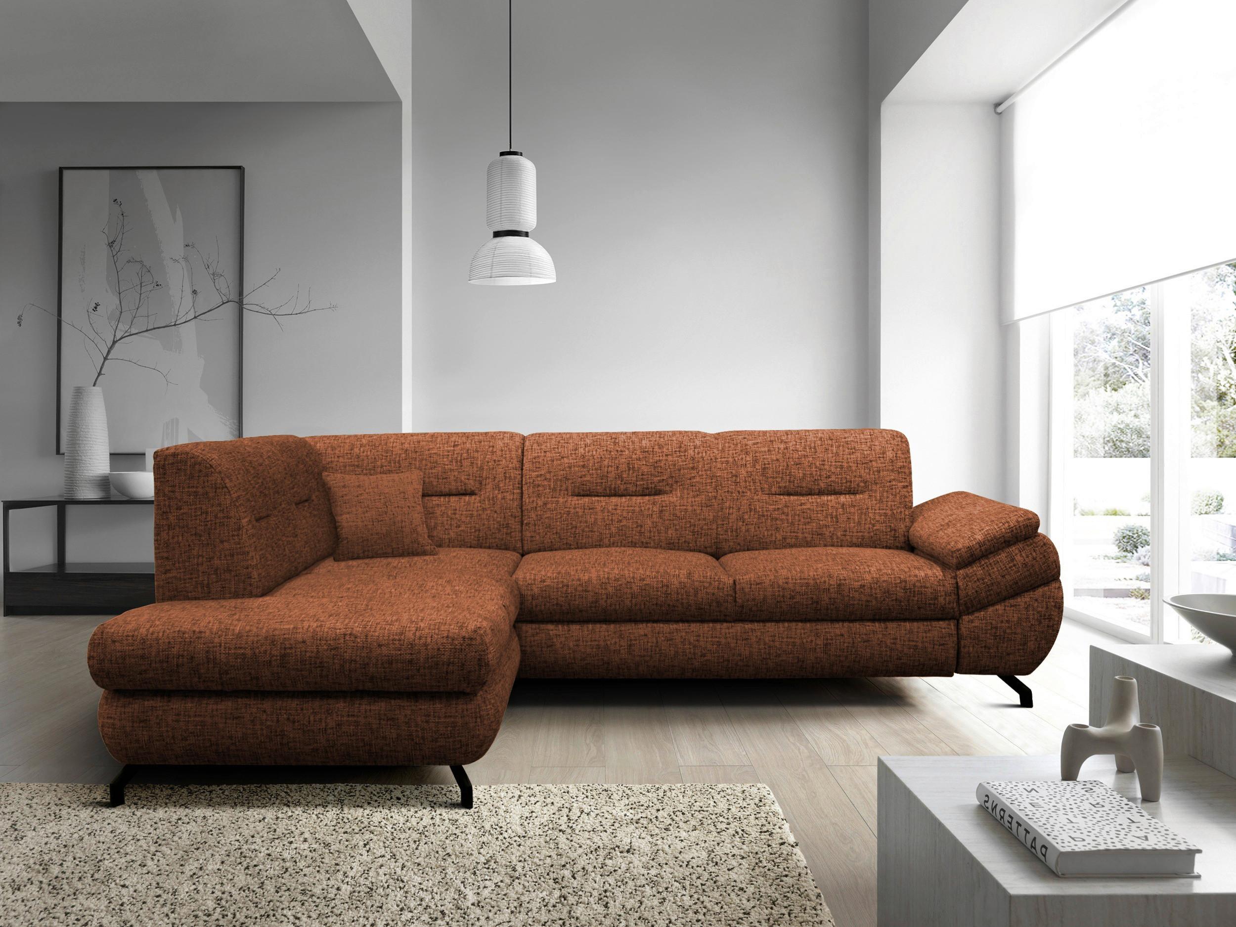 Ecksofa Imo Rostfarben 201x274 cm - Rostfarben/Schwarz, Design, Textil (201/274cm) - MID.YOU