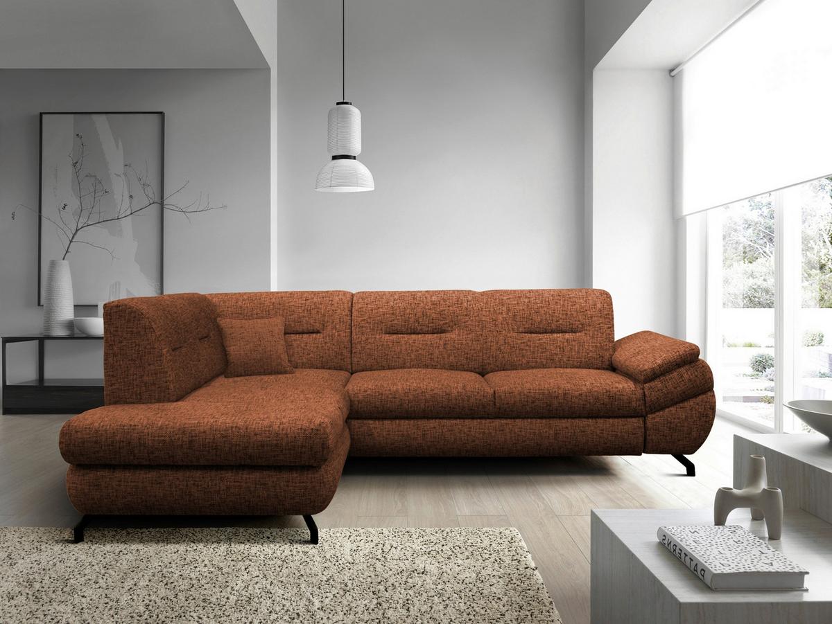 Ecksofa Imo Rostfarben 201x274 Cm - Rostfarben/Schwarz, Design, Textil (201/274cm) - MID.YOU