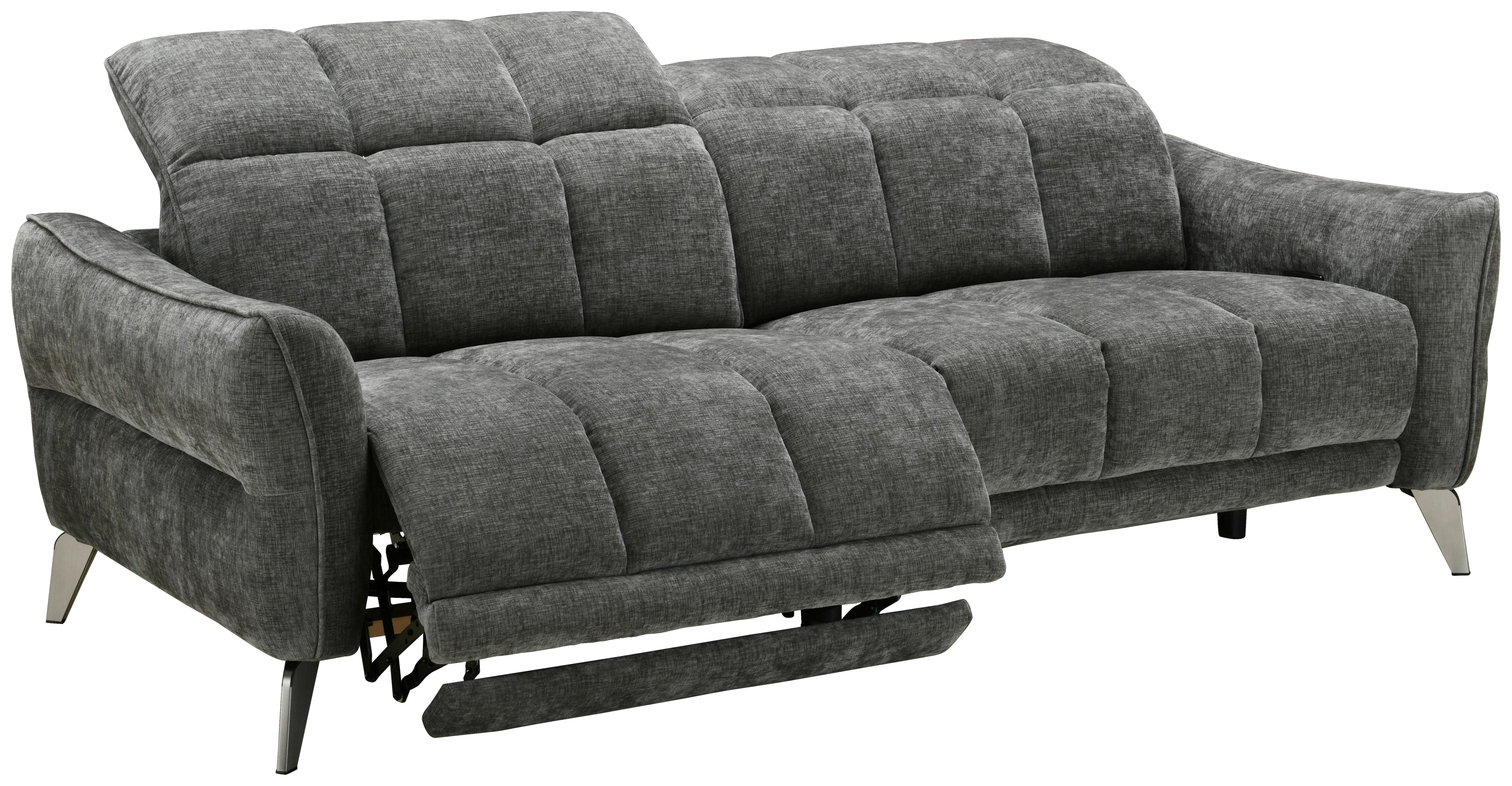 3-sitzer-sofa Jupiter Dunkelgrau B: 216 Cm - Dunkelgrau/Schwarz, Design, Holz/Textil (216/79/106cm) - Livetastic