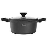 Hrnec s poklicí Black Line, 4,4l - černá/čiré, Konvenční, kov/plast (24/11,4cm) - Gourmesto