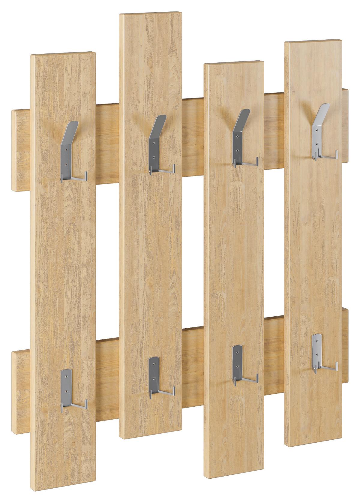 Wandgarderobe Wave - Eichefarben, Design, Holzwerkstoff (64/81/4cm) - Livetastic