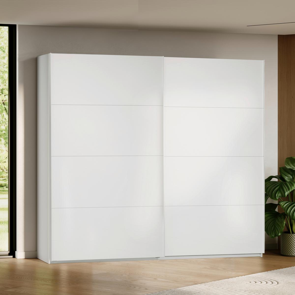 SCHIEBETÜRENSCHRANK Viva Weiß Hochglanz B: 250cm - Weiß Hochglanz/Weiß, MODERN, Holzwerkstoff (250/210/62cm) - P & B