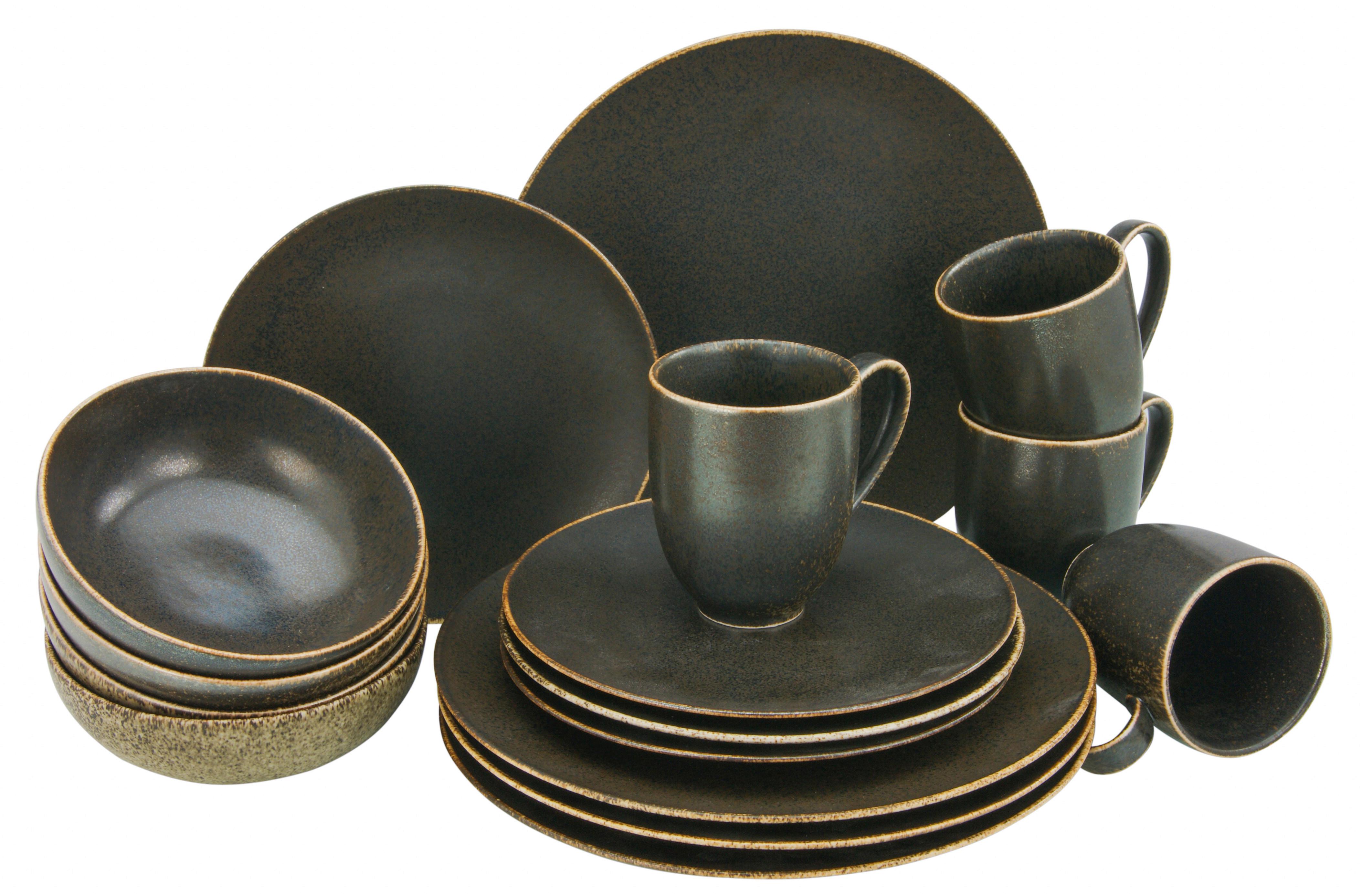 Kombinovaný Servis 16 - Dielny - čierna, Basics, keramika (30/32/33cm)