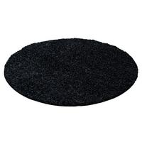 Hochflor Teppich Anthrazit Life Rund Ø 80 cm - Anthrazit, KONVENTIONELL, Textil (80cm) - Novel
