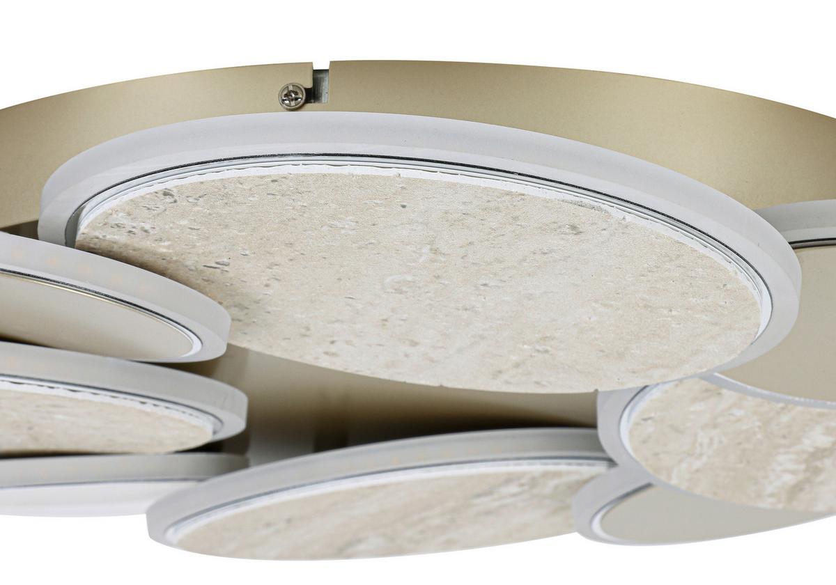STROPNÉ LED SVIETIDLO STONI - šampanská/chrómová, Modern, kov/plast (52/6cm) - Mömax