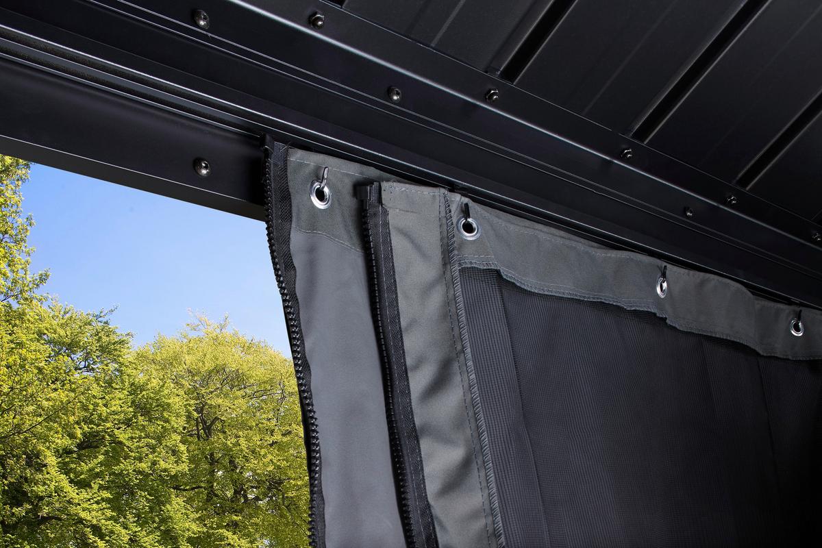 Pavillon Mykonos 364x299 cm sturmfest Gartenpavillon - Anthrazit, Basics, Metall (364/291/299cm)