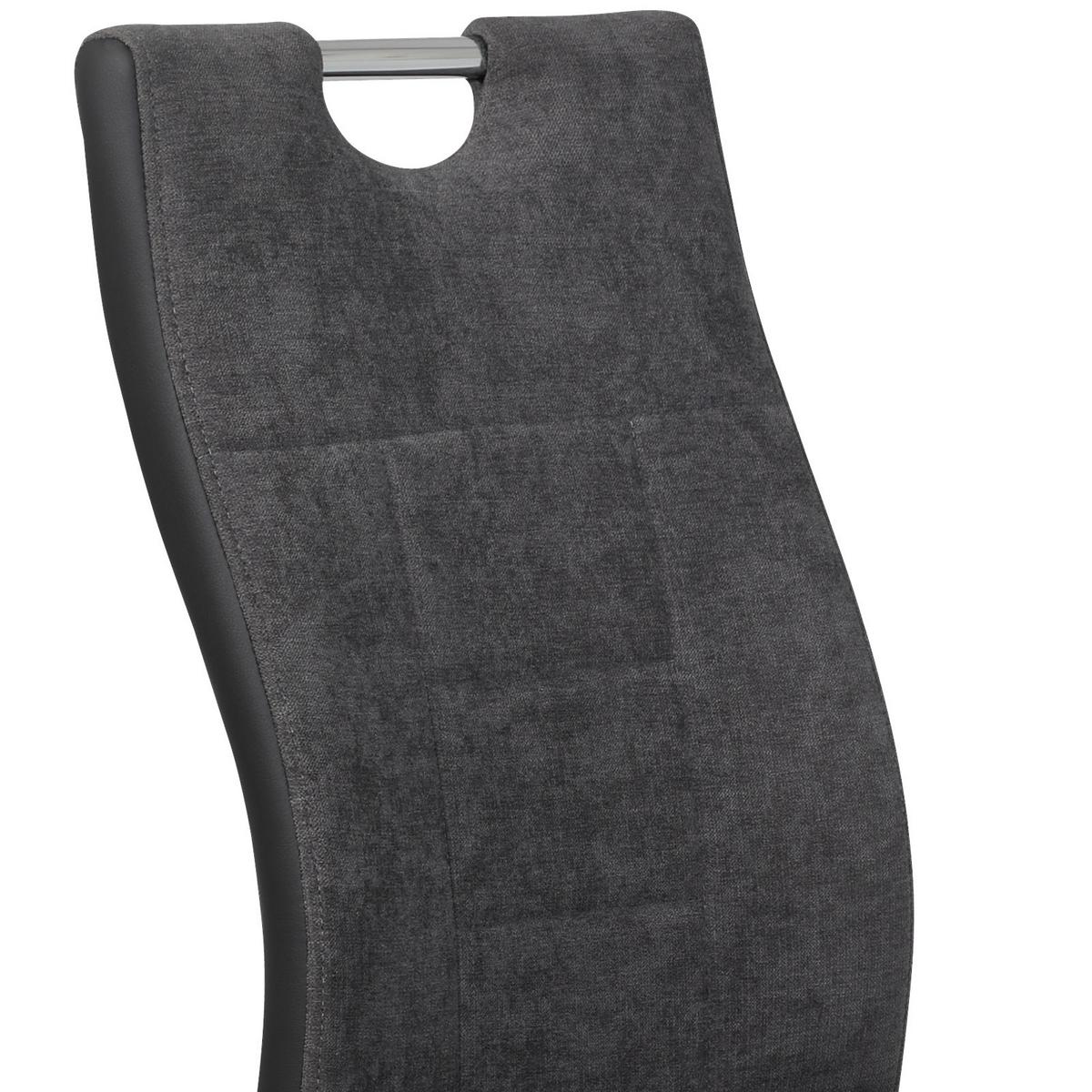 Schwingstuhl Alina S Anthrazit Gepolstert 2er-Set - Chromfarben/Anthrazit, MODERN, Textil/Metall (43/98/59cm) - MID.YOU