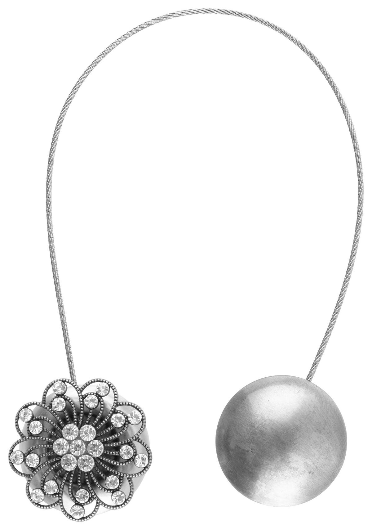 SPONA NA ZÁVES SPARKLES - strieborná, Romantik / Landhaus, kov (4cm) - Modern Living