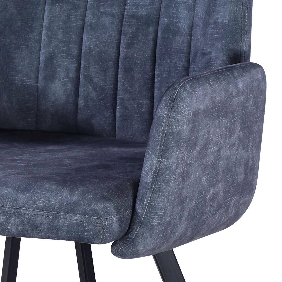 Étkezőszék Johanna 2 - fekete/szürke, Modern, textil/fém (57/90/60cm)