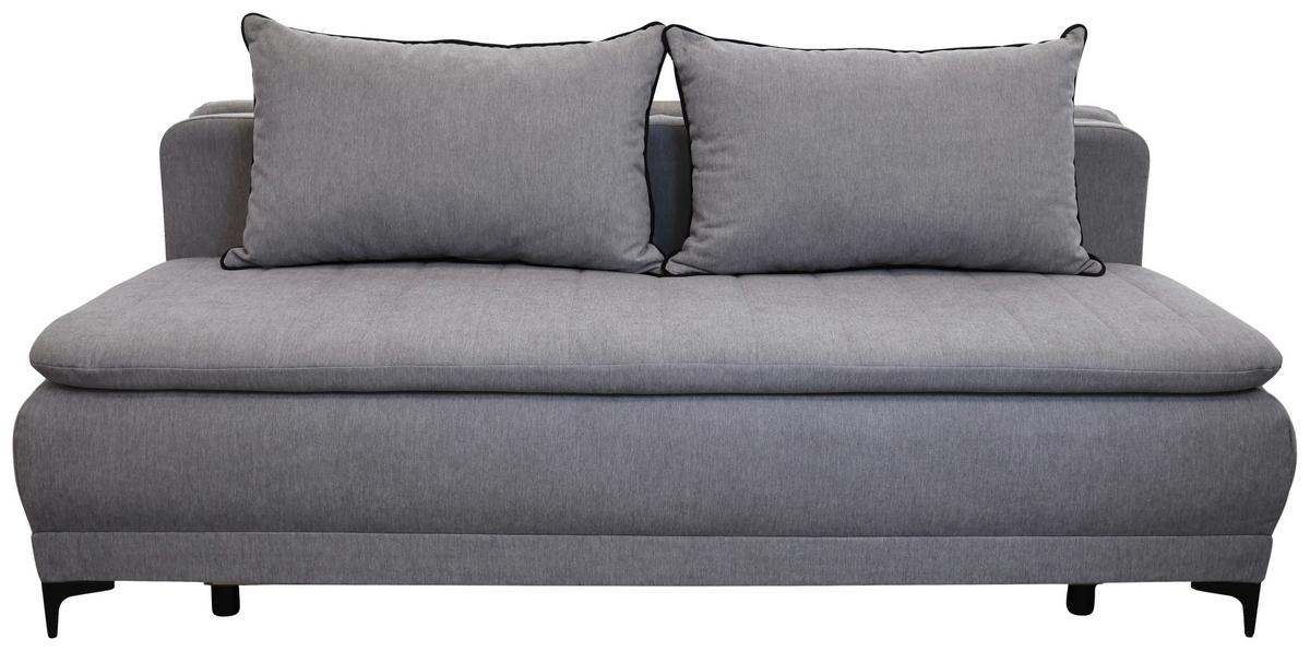 Schlafsofa Moliss Grau B: 202 cm - Schwarz/Grau, Basics, Textil (202/98/78cm) - Livetastic