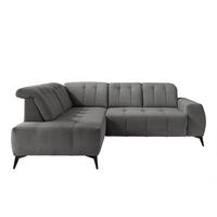 Ecksofa mit USB Anschluss Sano, Grau, S: 200x261 cm - Schwarz/Grau, MODERN, Textil (200/261cm) - Livetastic
