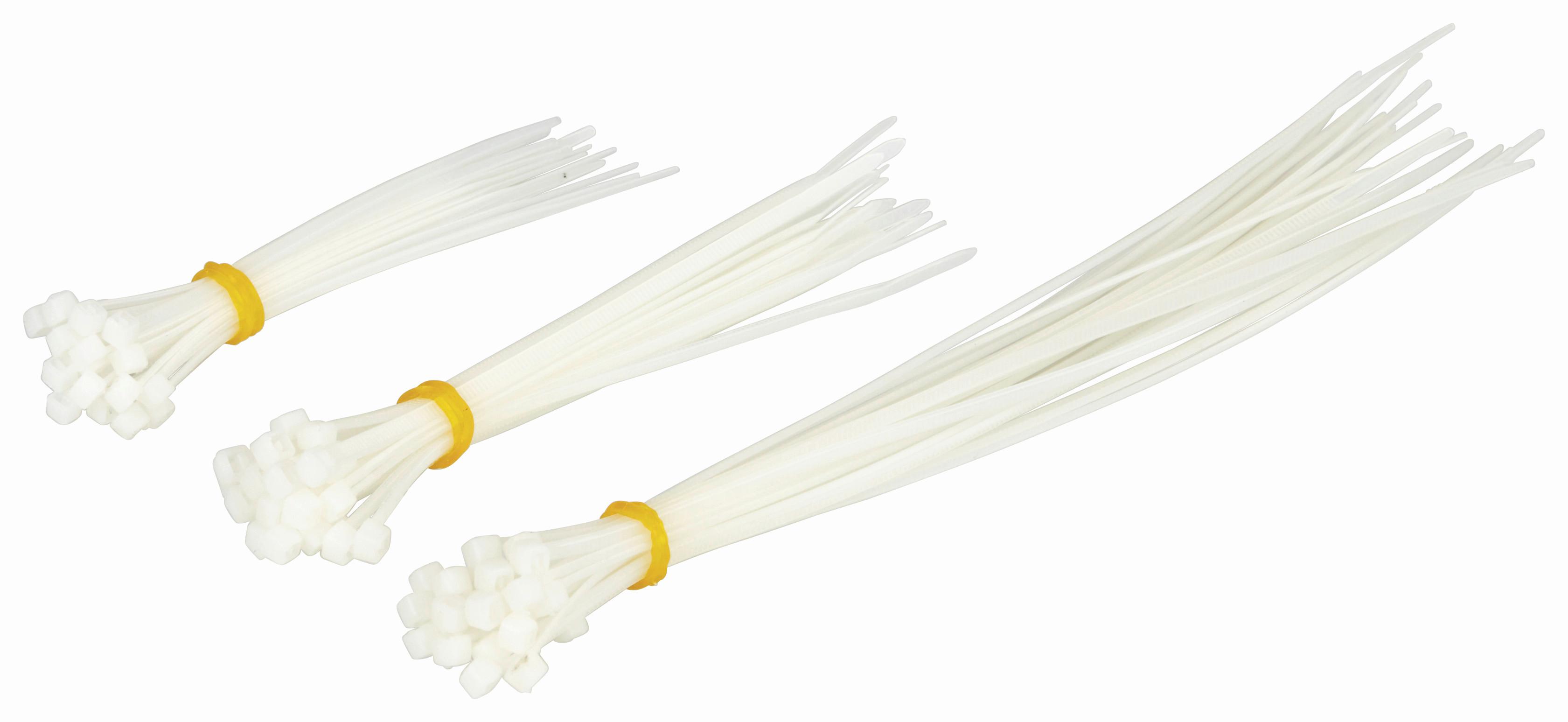 Kabelbinder 75 Stk. Transparent Nylon 3 Längen - Transparent, KONVENTIONELL, Kunststoff