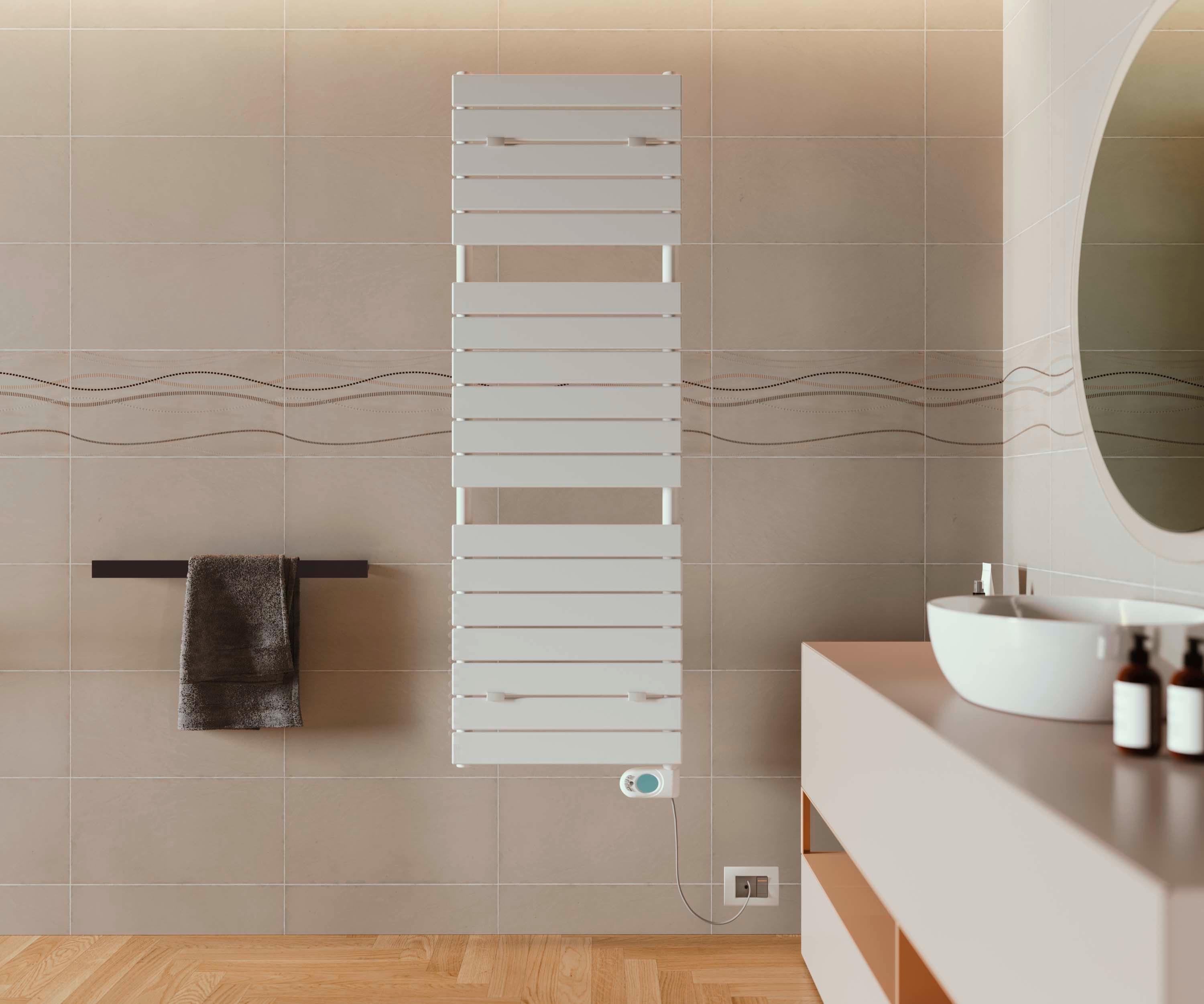 Handtuchheizkörper E-Pisa BxL 50x121,3 cm Gerade 500 W - Weiß, Basics, Metall (50/121,3cm) - Sanotechnik