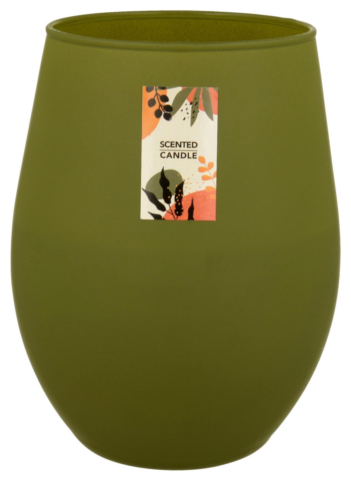 Svíčka ve skle Candela - šedá/ostružinová, sklo (7,6/12,5cm) - Modern Living