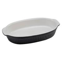 Auflaufform Keramik Classic L/B/H: ca. 33,5/19/5 cm - Schwarz/Weiß, KONVENTIONELL, Keramik (33,5/19/5cm) - Creatable