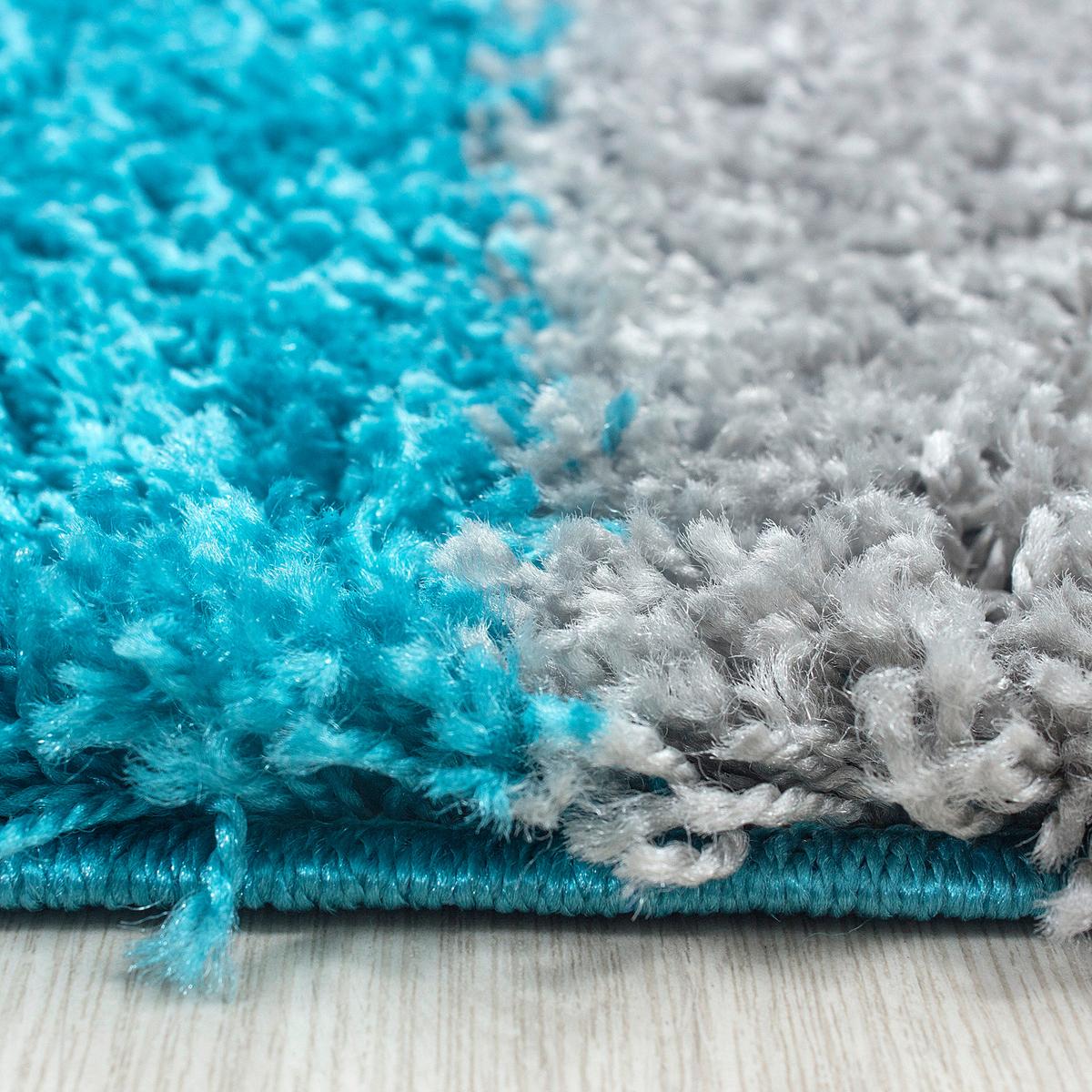 Hochflor Teppich Türkis Life 200x290 cm - Türkis/Hellgrau, KONVENTIONELL, Textil (200/290cm) - Novel
