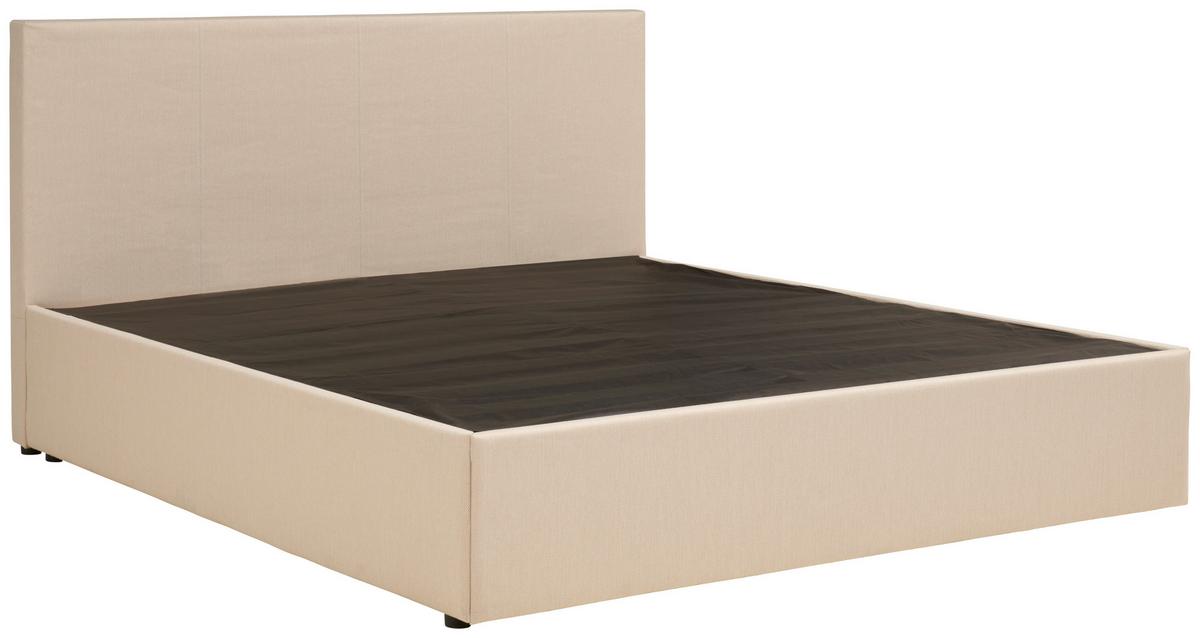 Boxbett Mit Topper 180x200 Cm Carolina Sandfarben - Sandfarben/Schwarz, Basics, Holz/Textil (180/200cm) - P & B