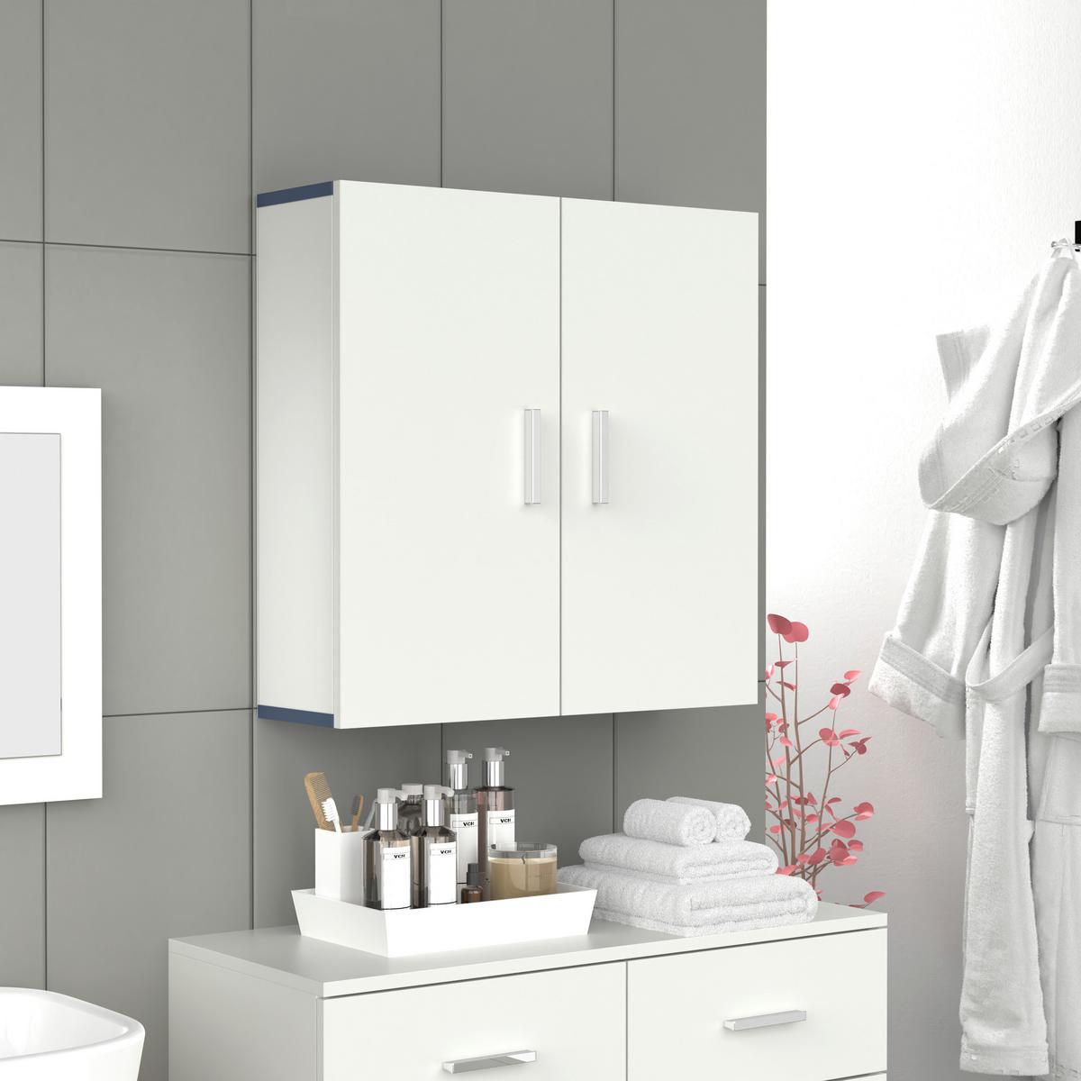 Hängeschrank Landos Anthrazit/Weiß, B: 60cm - Anthrazit/Weiß, MODERN, Holzwerkstoff (60/60/18cm) - MID.YOU