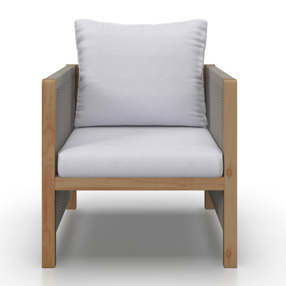 TERASOVÁ SEDACÍ SOUPRAVA EFFIE - světle šedá, Moderní, dřevo/textil (124/64,5/63,5cm) - Bessagi Garden