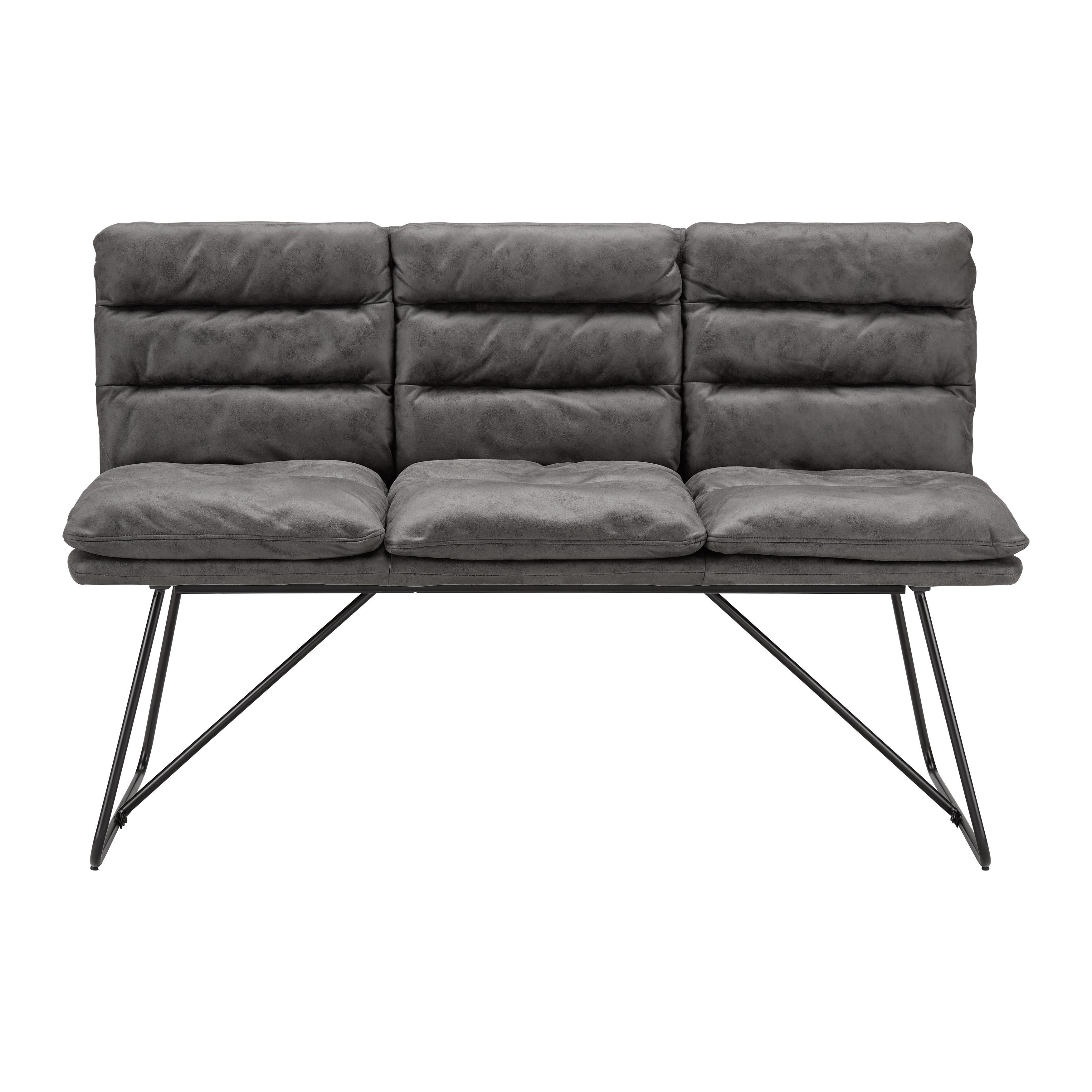Čalouněná Lavice Kona Tmavě Šedá - černá/tmavě šedá, Moderní, kov/textil (140/89/65cm) - Bessagi Home
