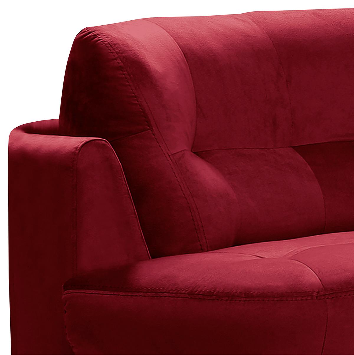 Ecksofa Bretania Bordeaux S: 300x113 cm - Bordeaux/Schwarz, Design, Textil (300/113cm) - Livetastic