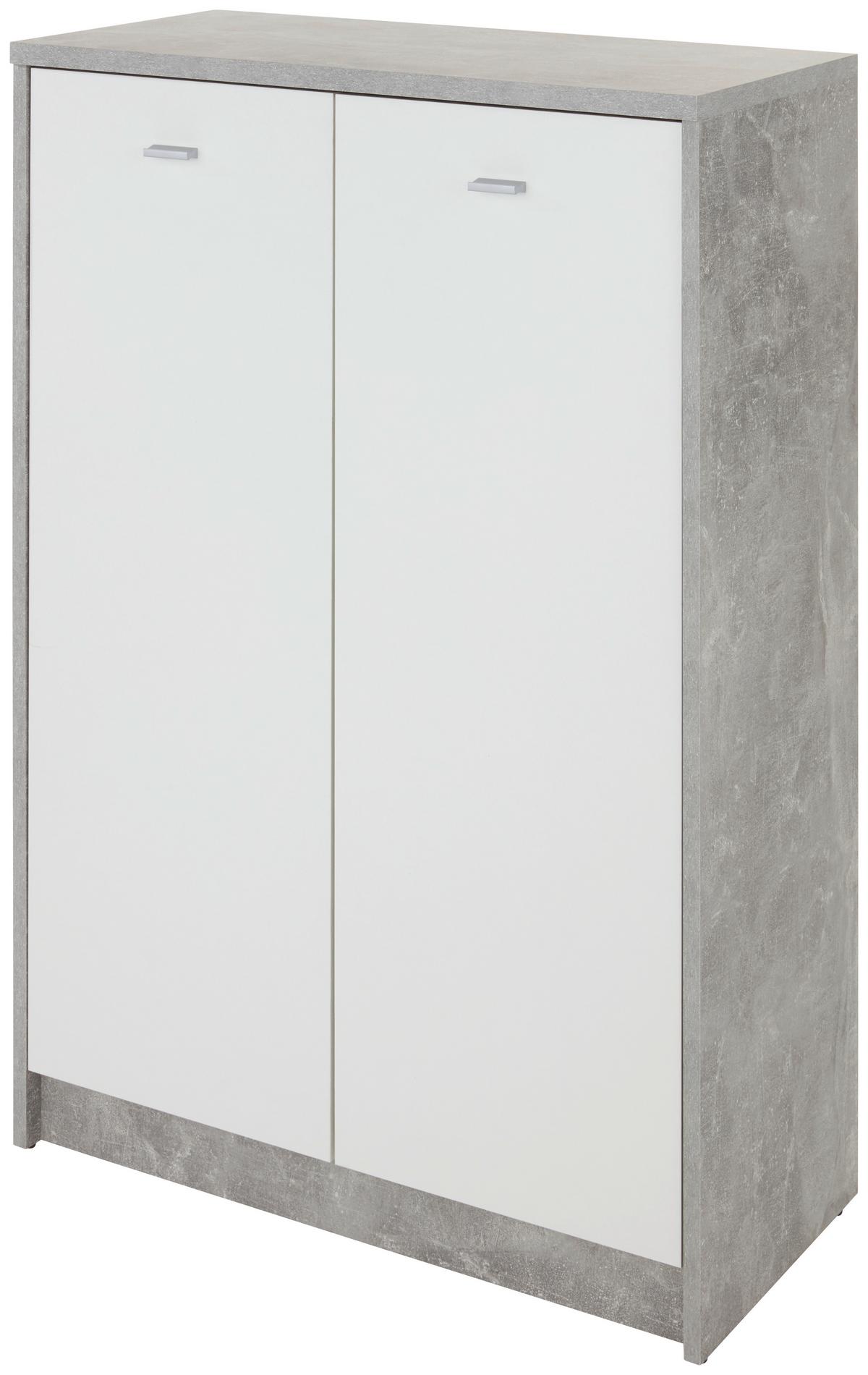 Kommode B 74cm 4-You New, Beton Optik/Weiß - Weiß/Grau, MODERN, Holzwerkstoff (74/111,4/34,6cm)