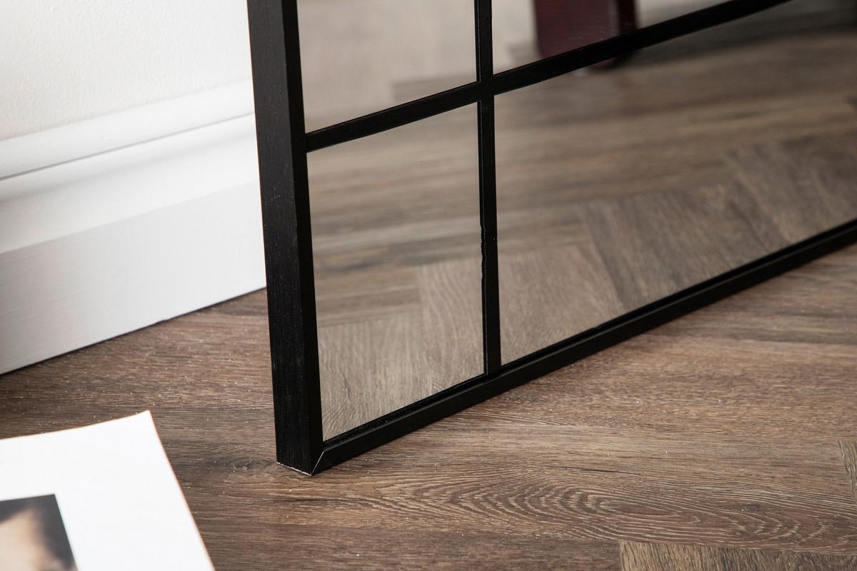 Wandspiegel Lake Schwarz B: 90 cm - Schwarz, MODERN, Glas/Metall (90/180/3cm) - P & B