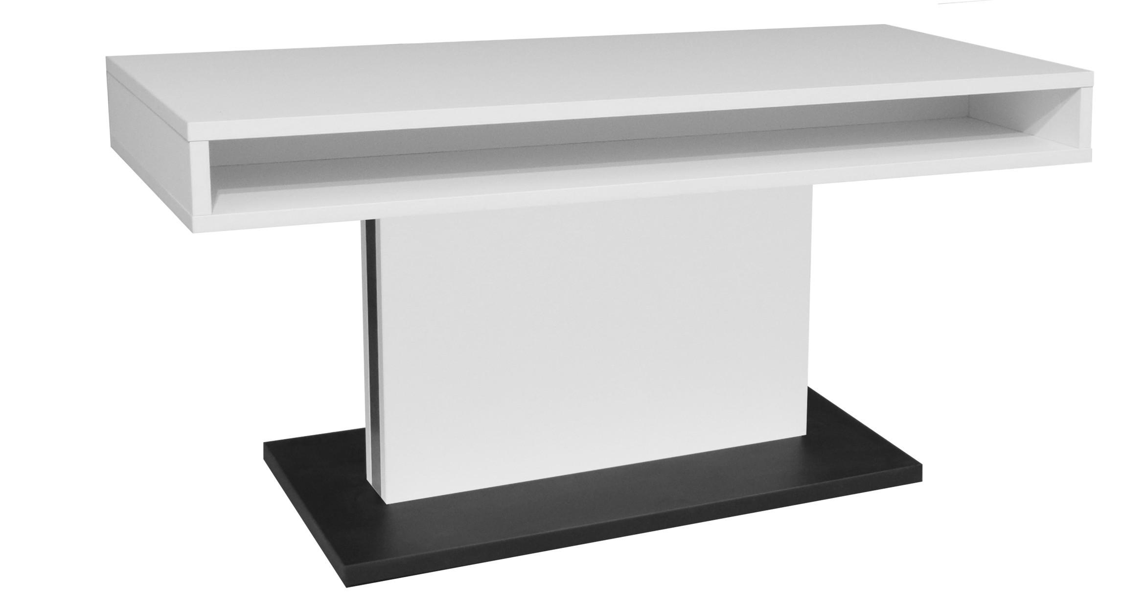 Couchtisch Lift Schwarz/weiß B: 110 Cm - Schwarz/Eiche Artisan, Design, Holzwerkstoff/Metall (110/58-77/60cm) - MID.YOU