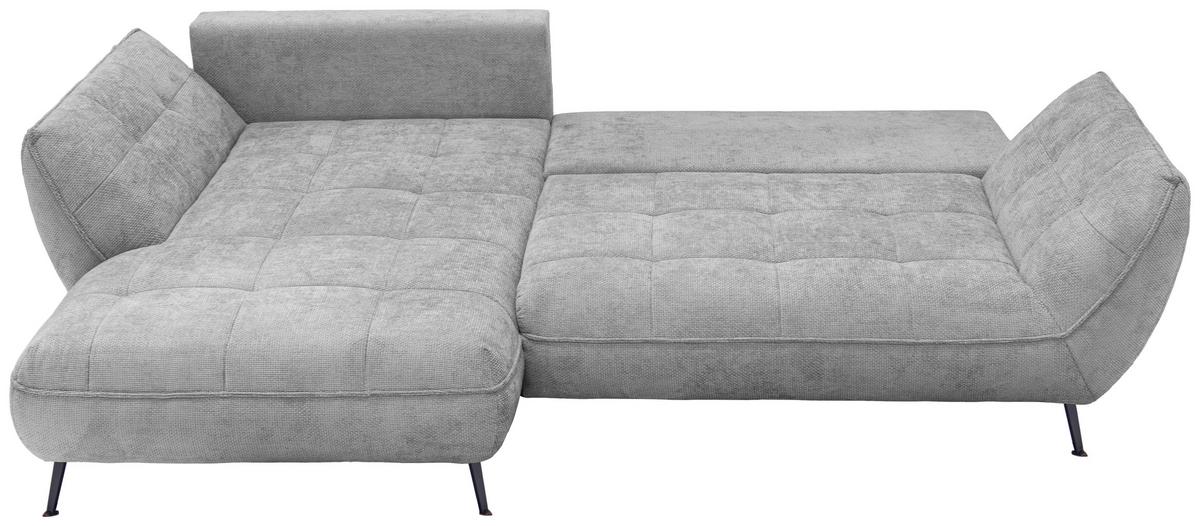 Ecksofa Samoa Hellgrau S: 187x282 cm - Hellgrau/Schwarz, Design, Textil (187/282cm) - Livetastic