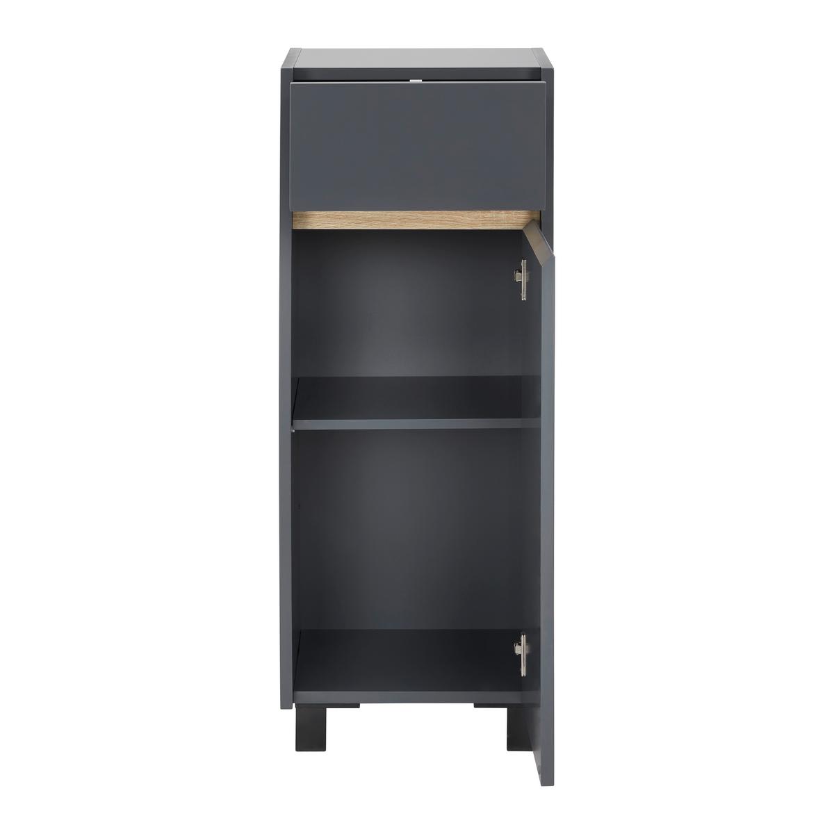 Nízka skrinka MASSIMO tmavá sivá - strieborná/tmavosivá, Modern, plast (33/85/30cm) - Bessagi Home