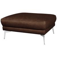 Hocker Spring Dunkelbraun Chrom B: 96 cm - Chromfarben/Dunkelbraun, Design, Leder (96/45/80cm) - Livetastic