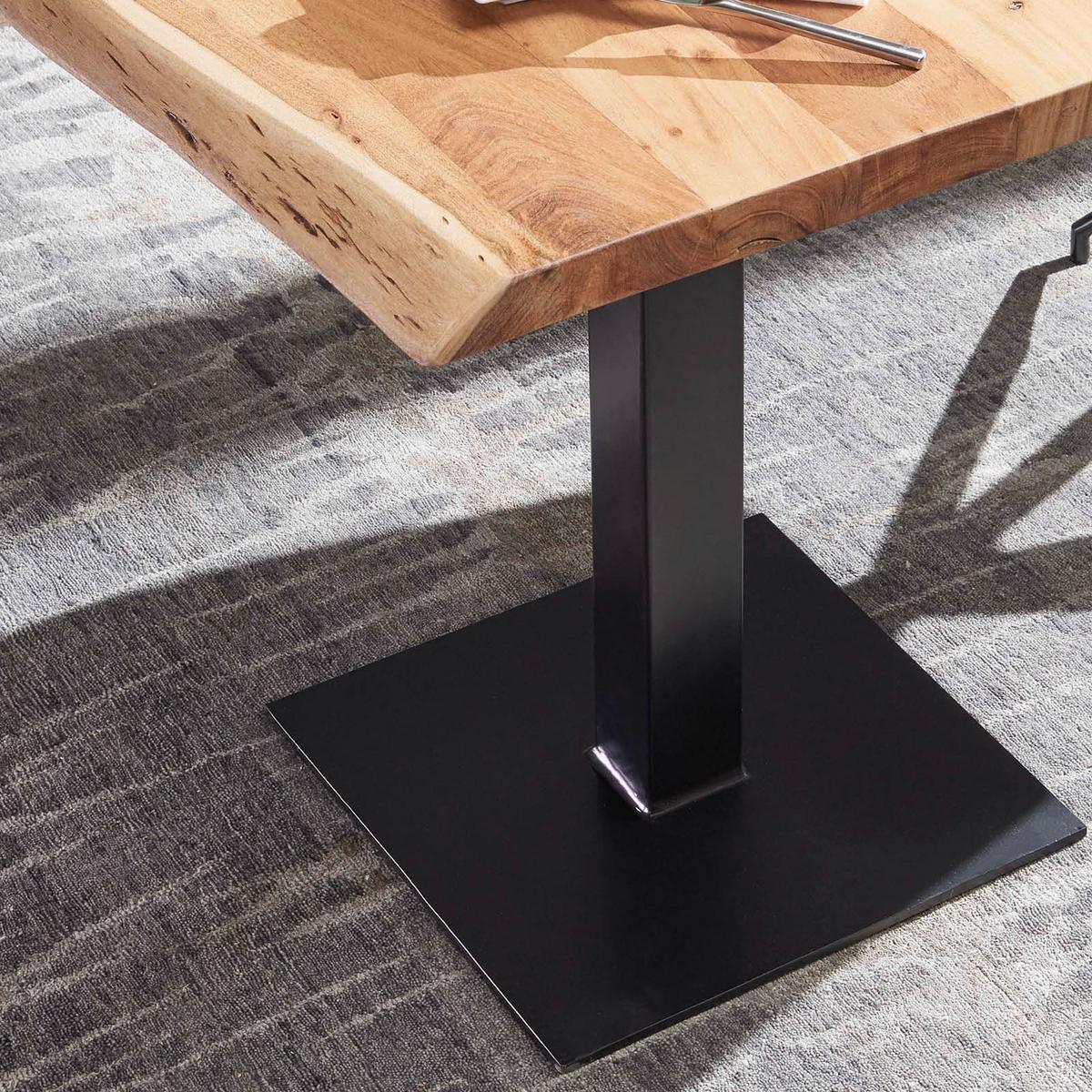 Esstisch Mit Echtholz-platte 80x75 Cm Akazie/schwarz - Schwarz/Naturfarben, MODERN, Holz/Metall (80/75/75cm) - MID.YOU