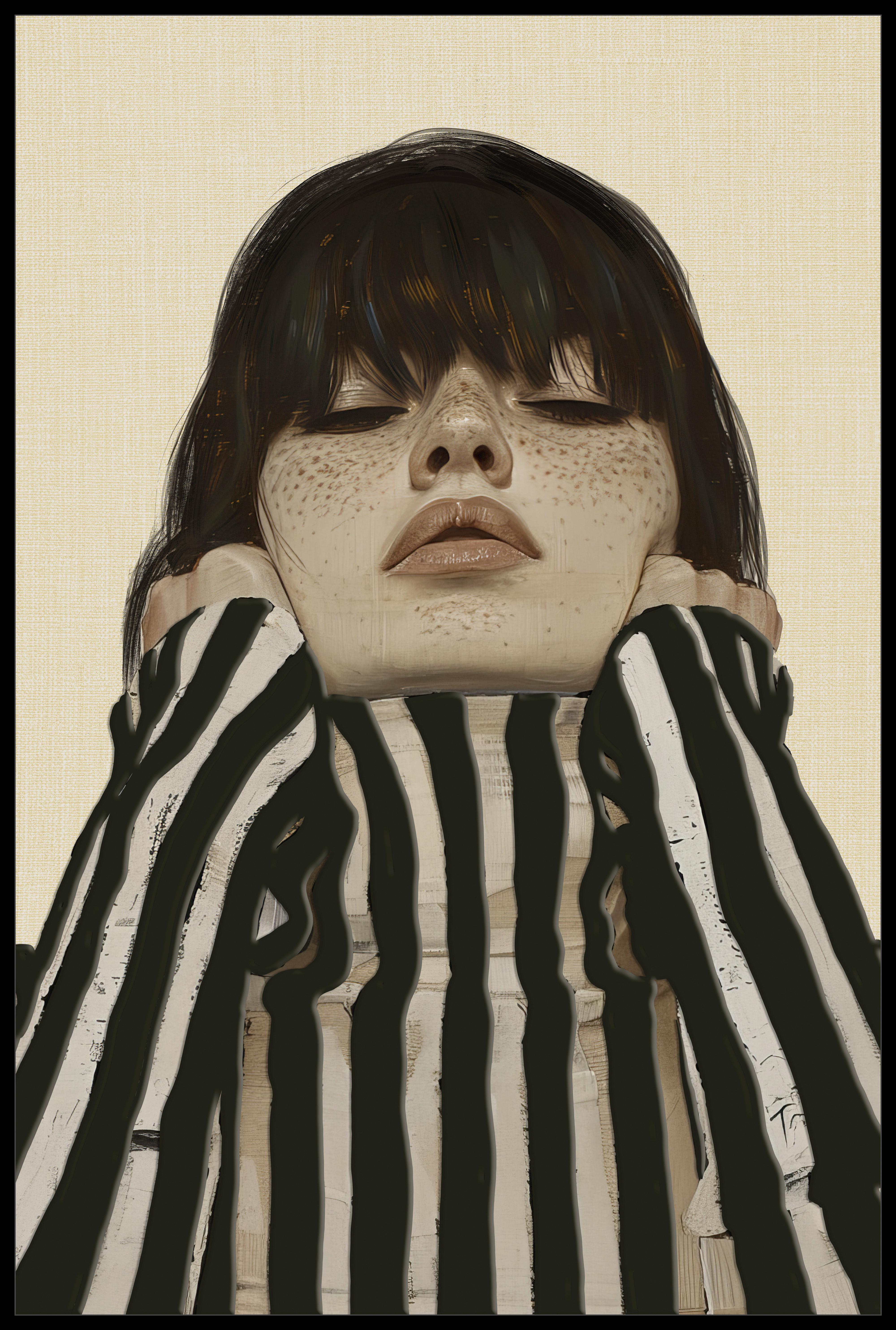 Obraz na plátne Denise, ca. 60/90cm - čierna/béžová, Modern, kompozitné drevo/textil (60/90cm) - Premium Living