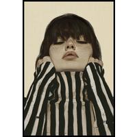 Obraz na plátně Denise, ca. 60/90cm - černá/béžová, Moderní, kompozitní dřevo/textil (60/90cm) - Premium Living