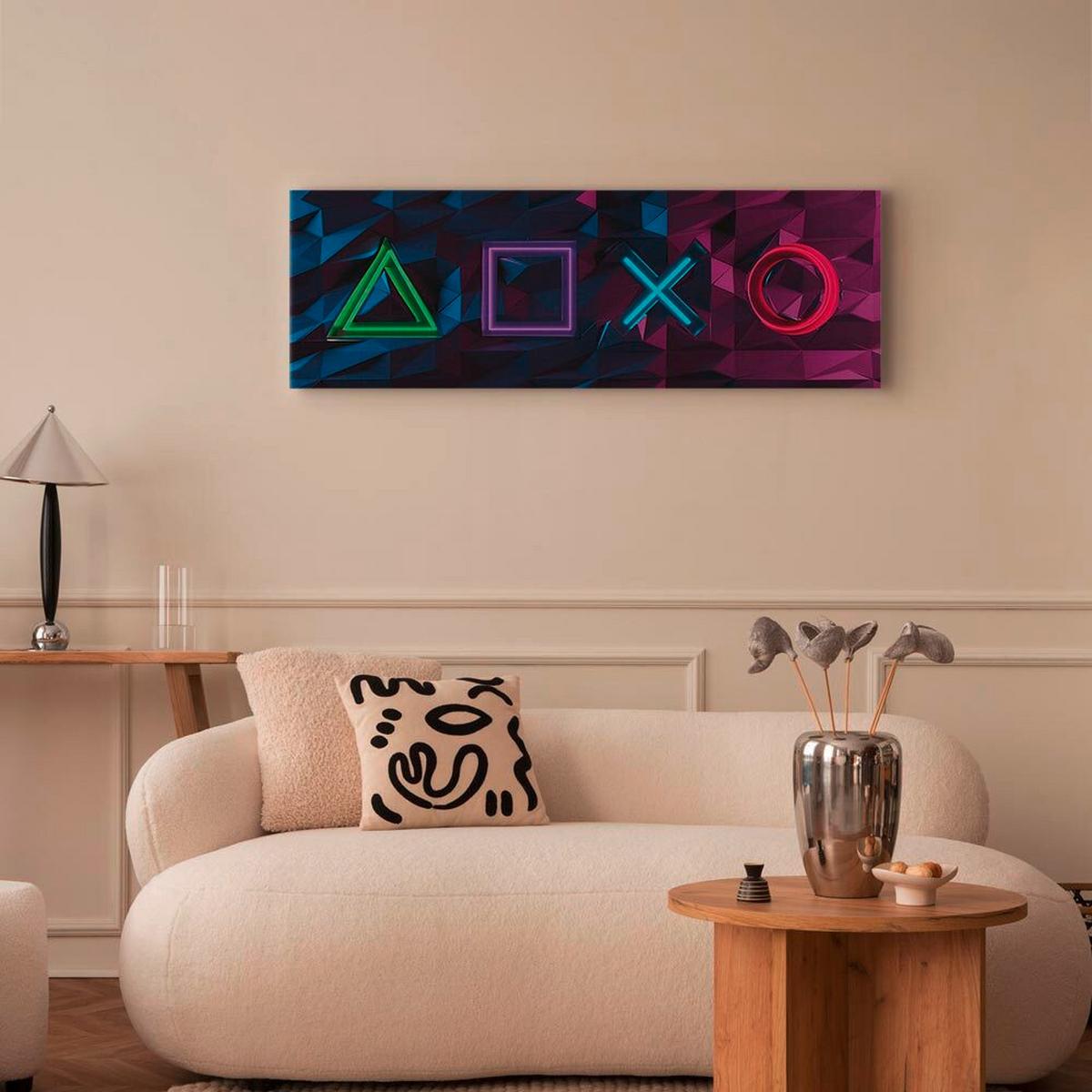 Leinwandbild Multicolor B: 120 cm - Multicolor, Basics, Holz/Textil (120/40/1,2cm) - artgeist