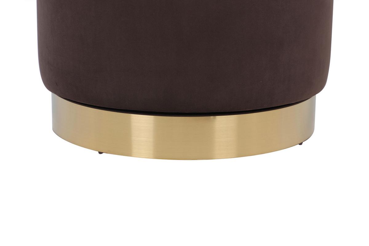 Drehhocker Viktor 125 Braun D: 52 Cm - Goldfarben/Braun, Design, Textil/Metall (52/68cm) - Kayoom