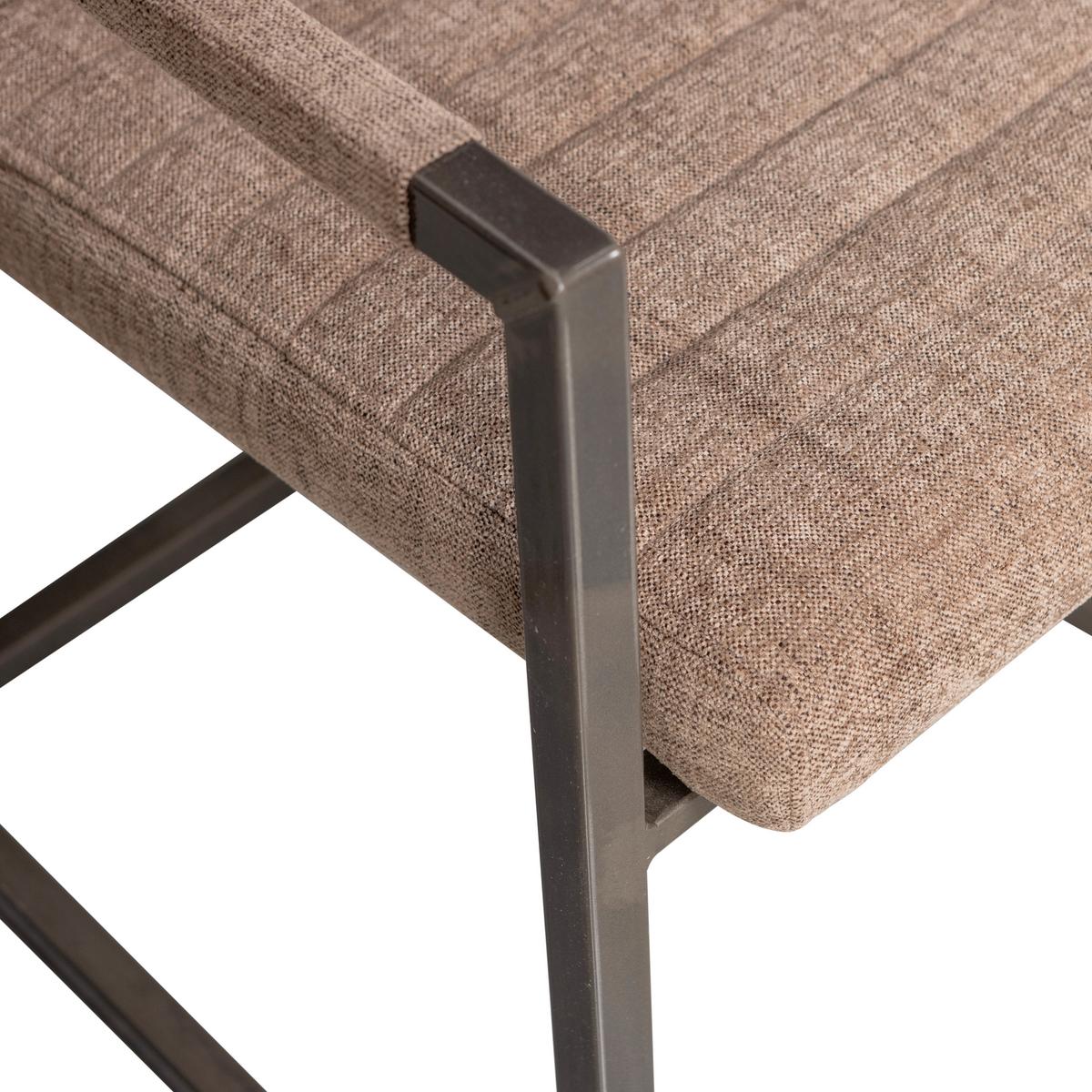 Armlehnstuhl-Set Bas Braun B: 54cm - Schwarz/Braun, MODERN, Textil/Metall (54/87/62cm) - Livetastic